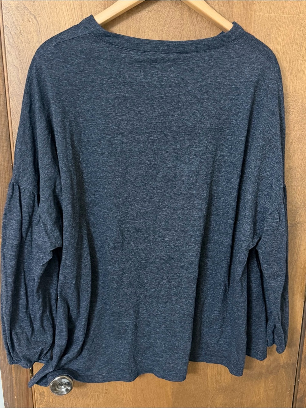 Amaryllis 1X Dark Gray Long Sleeve Top with Multicolor Floral Embroidery - Picture 6 of 8